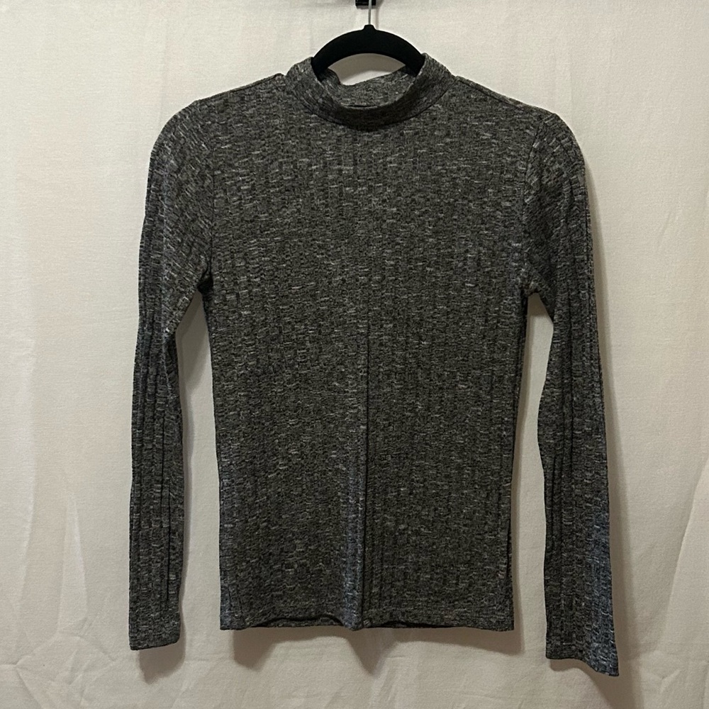 TIMING Grey Women’s Turtleneck Long Sleeve Blouse